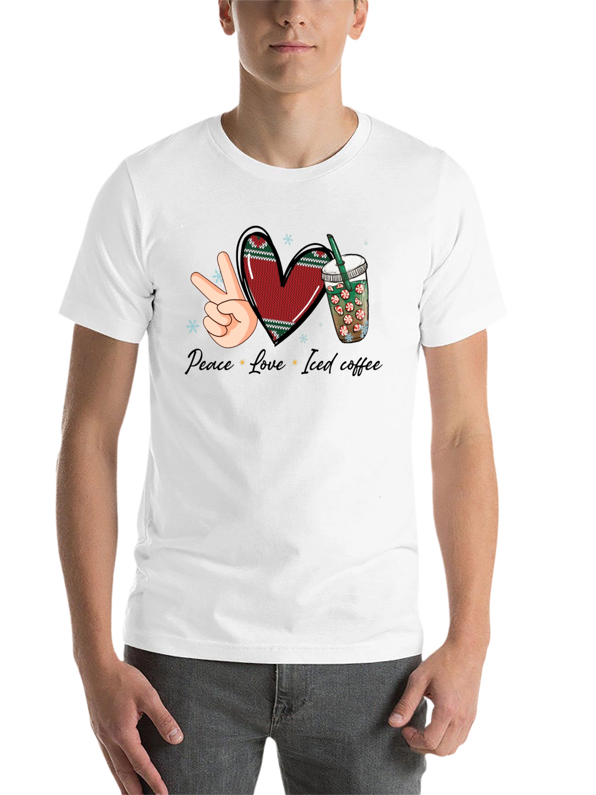 Peace Love Iced Coffee Graphic Tee
