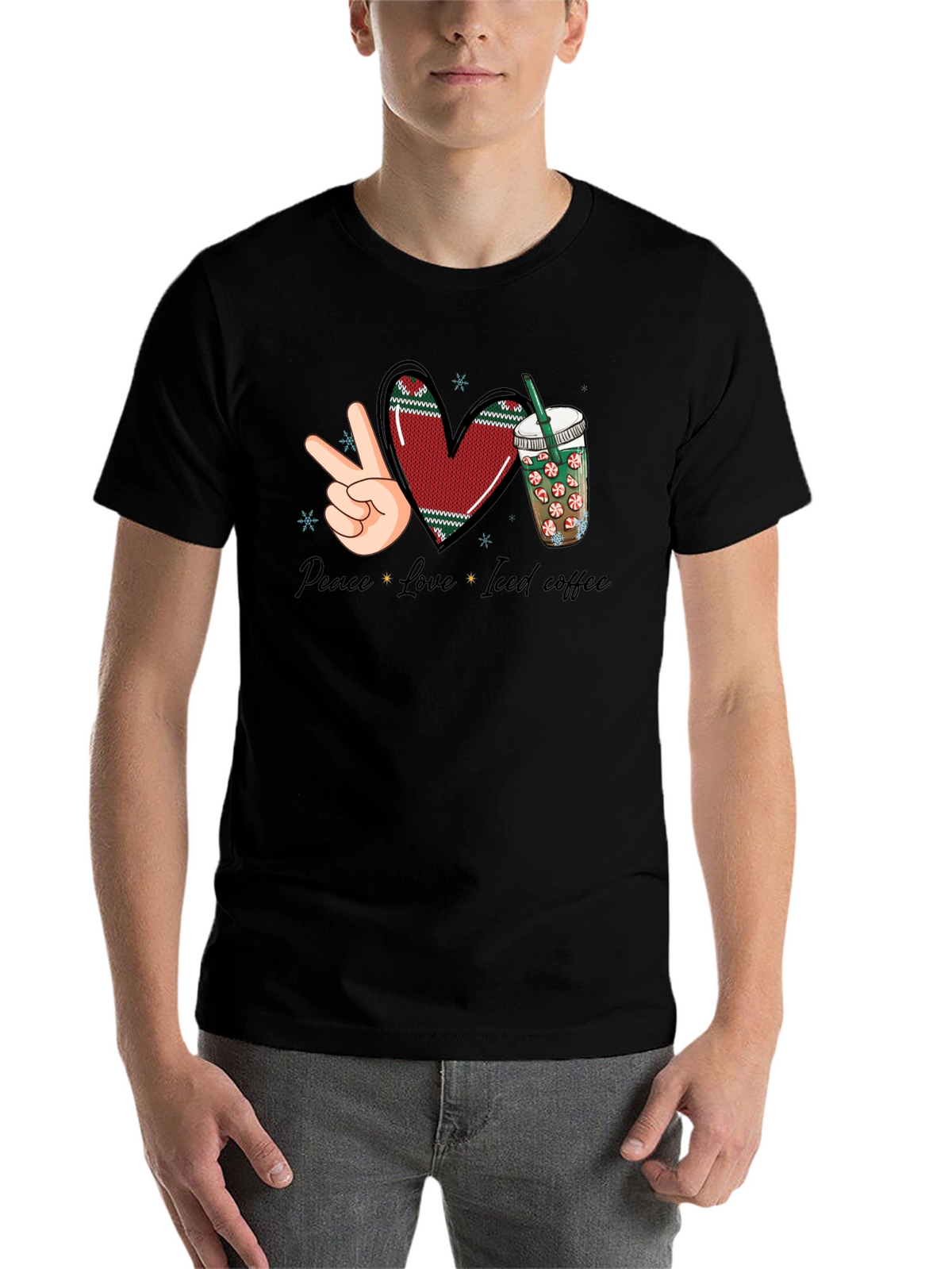 Peace Love Iced Coffee Graphic Tee