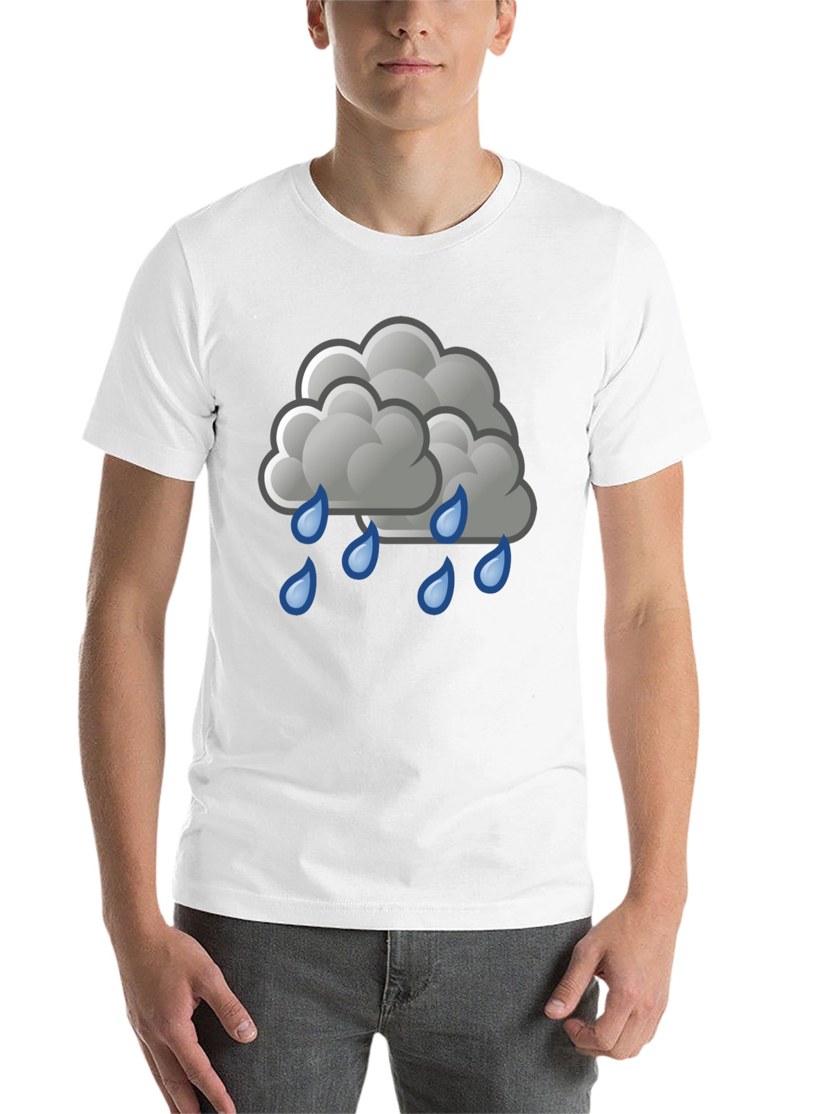 Rain Cloud Graphic Tee - Black Cotton Shirt