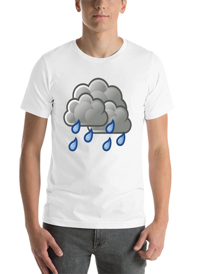 Rain Cloud Graphic Tee - Black Cotton Shirt