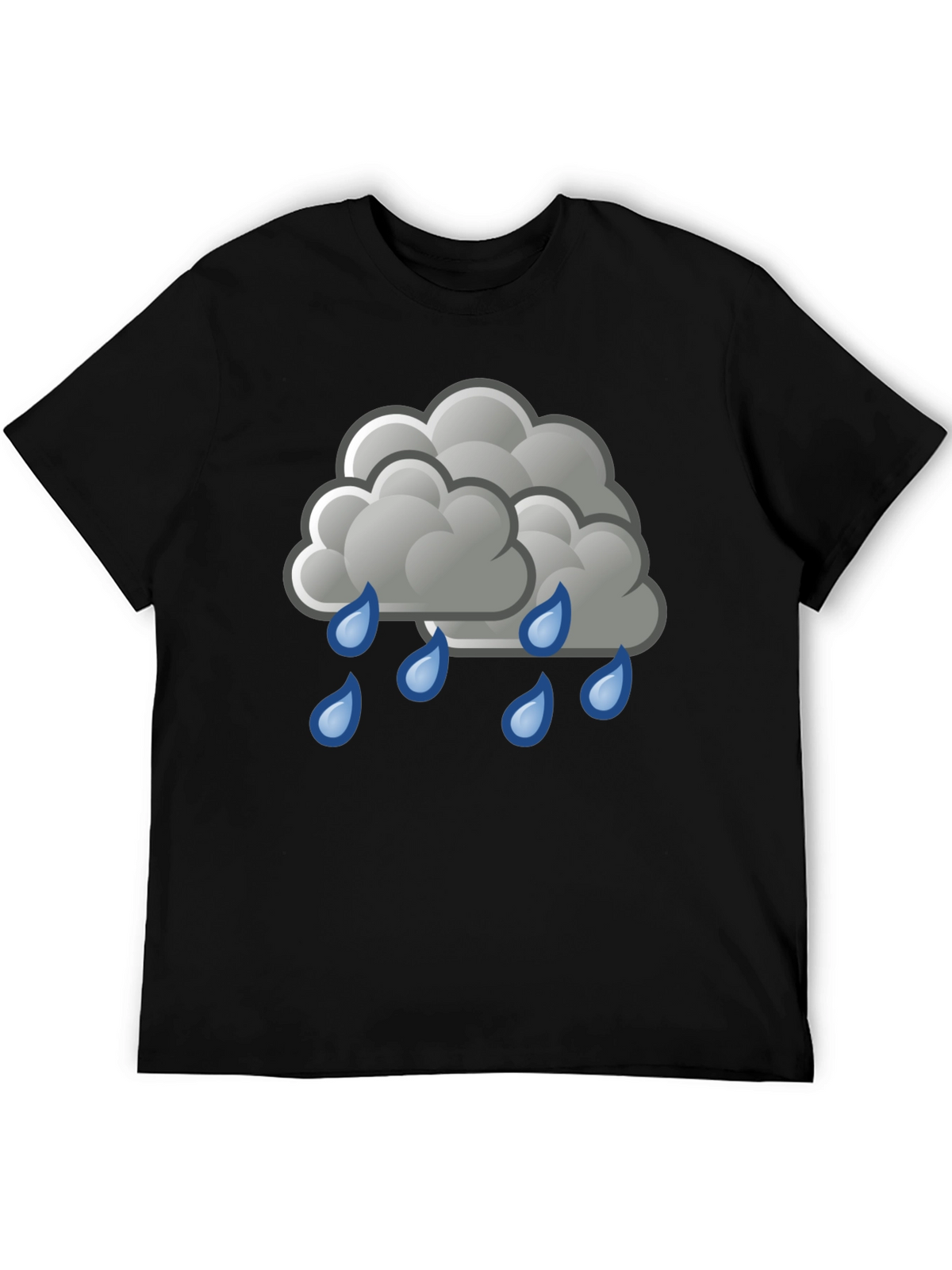 Rain Cloud Graphic Tee - Black Cotton Shirt