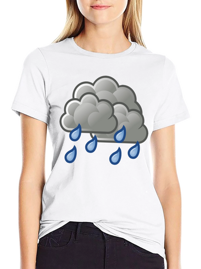 Rain Cloud Graphic Tee - Black Cotton Shirt