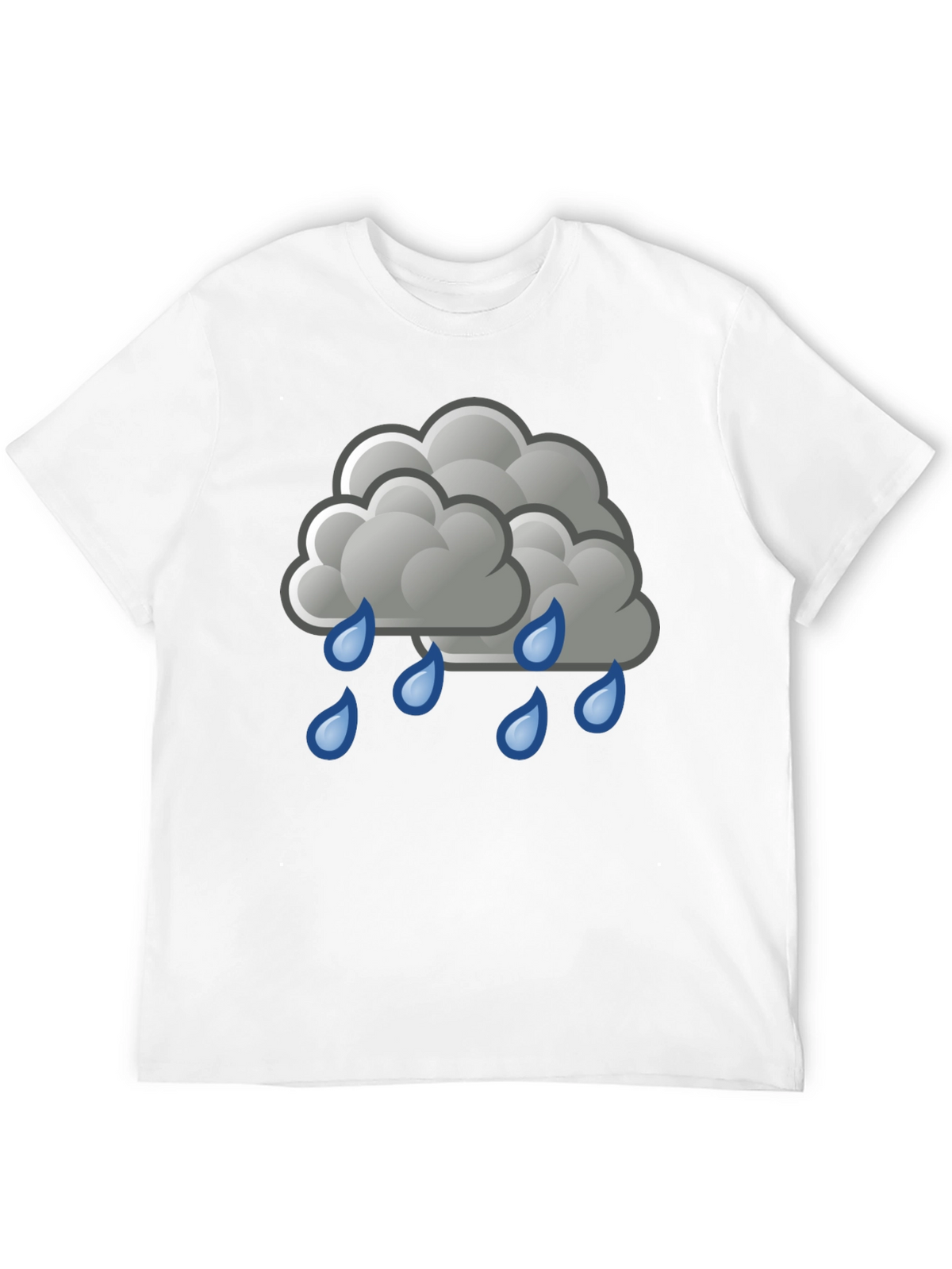 Rain Cloud Graphic Tee - Black Cotton Shirt