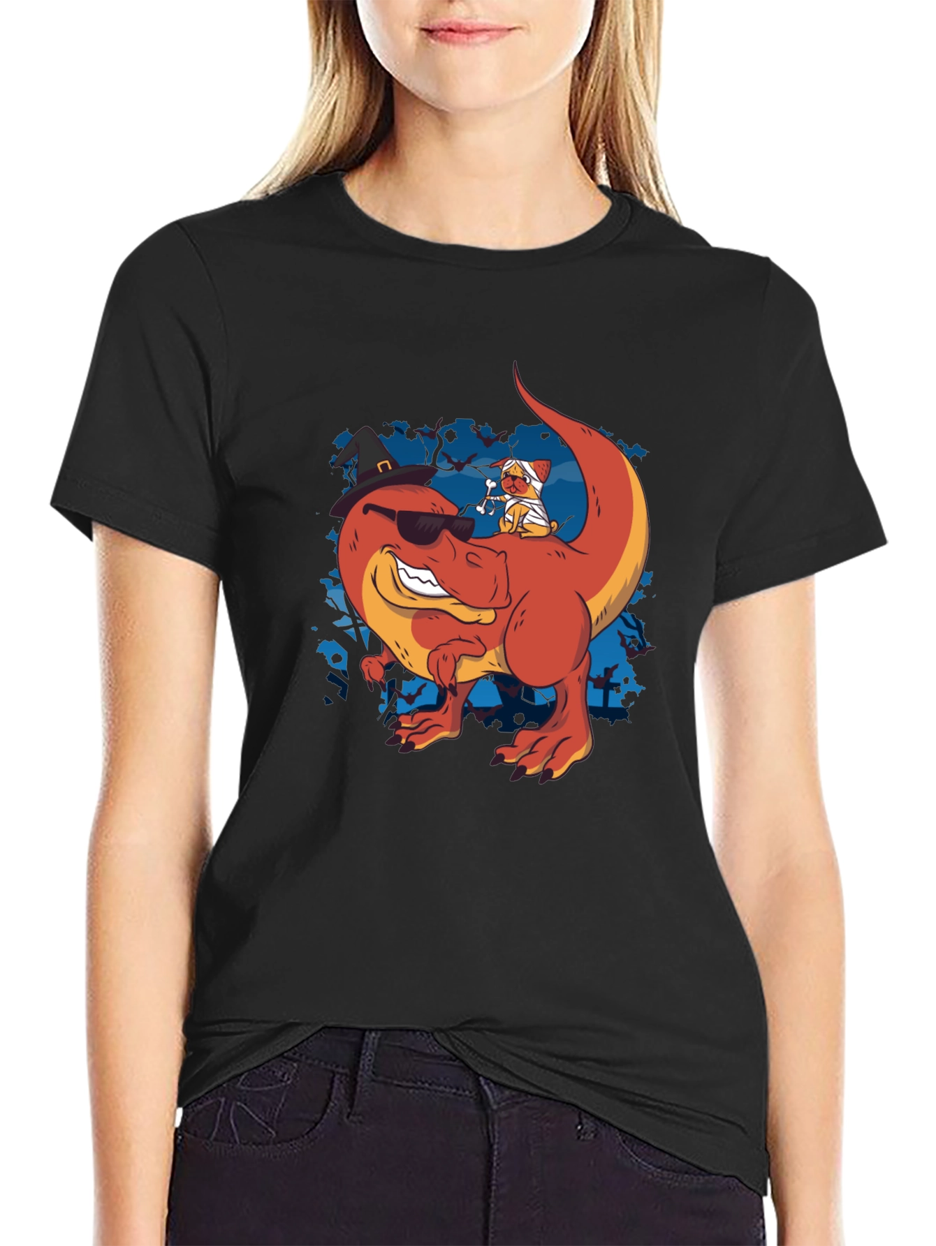 Dino & Mummy Dog Halloween Tee