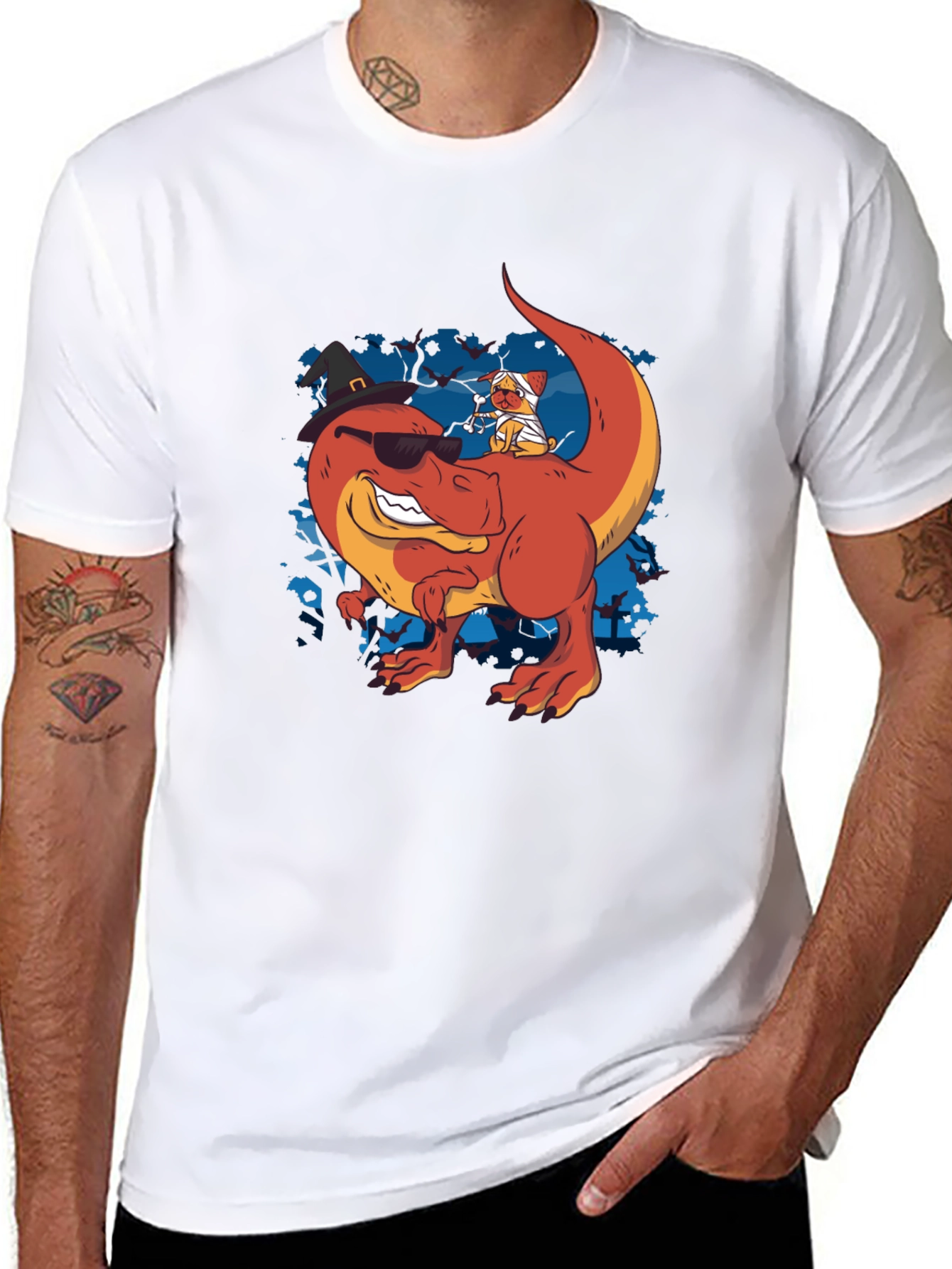 Dino & Mummy Dog Halloween Tee