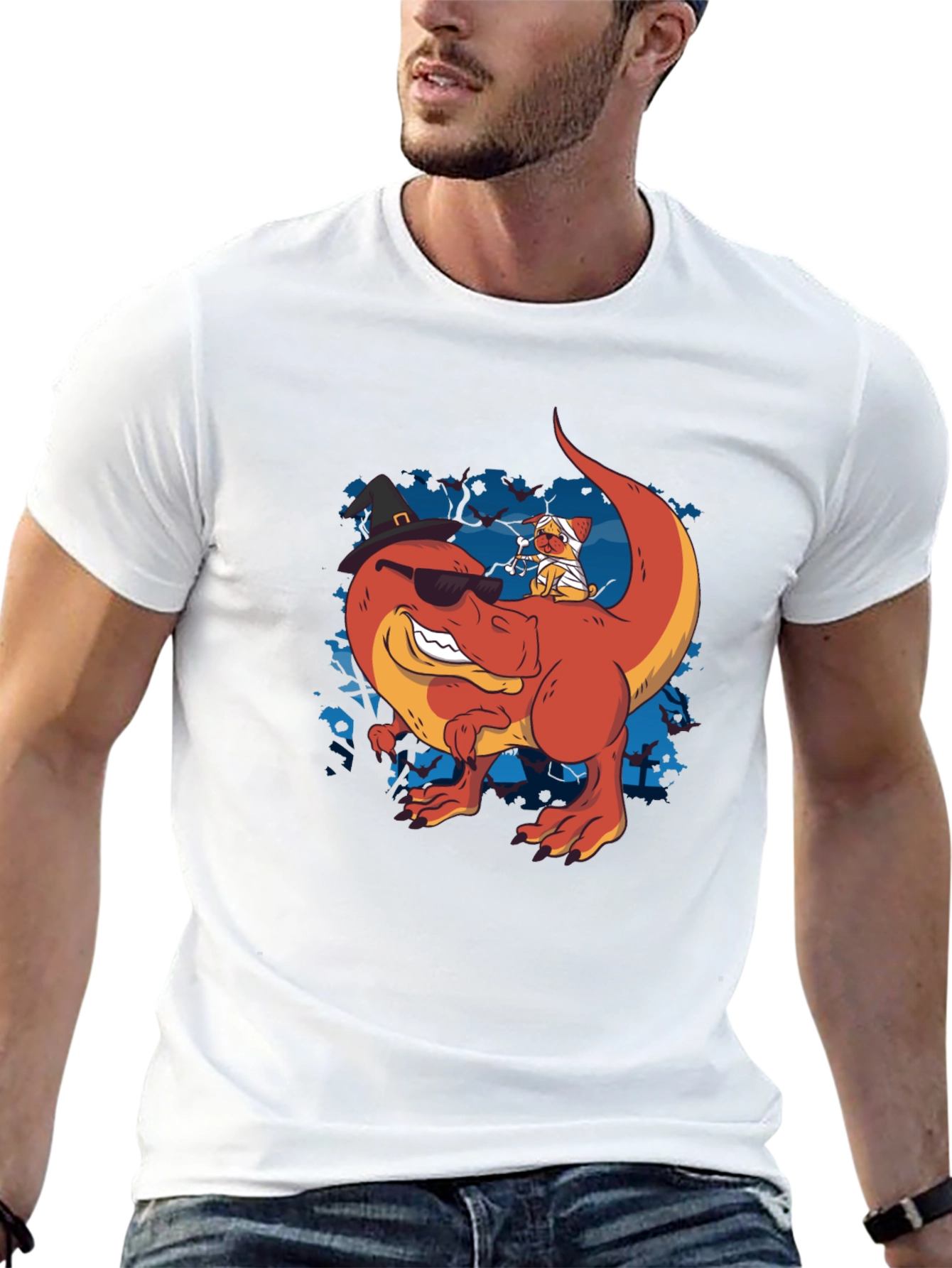 Dino & Mummy Dog Halloween Tee