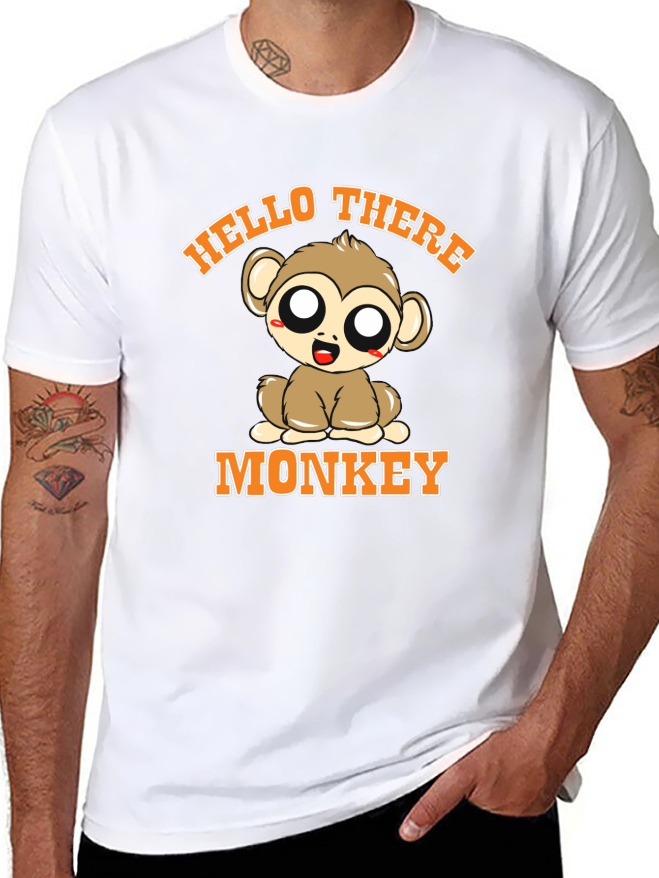 Hello There Monkey Graphic T-Shirt