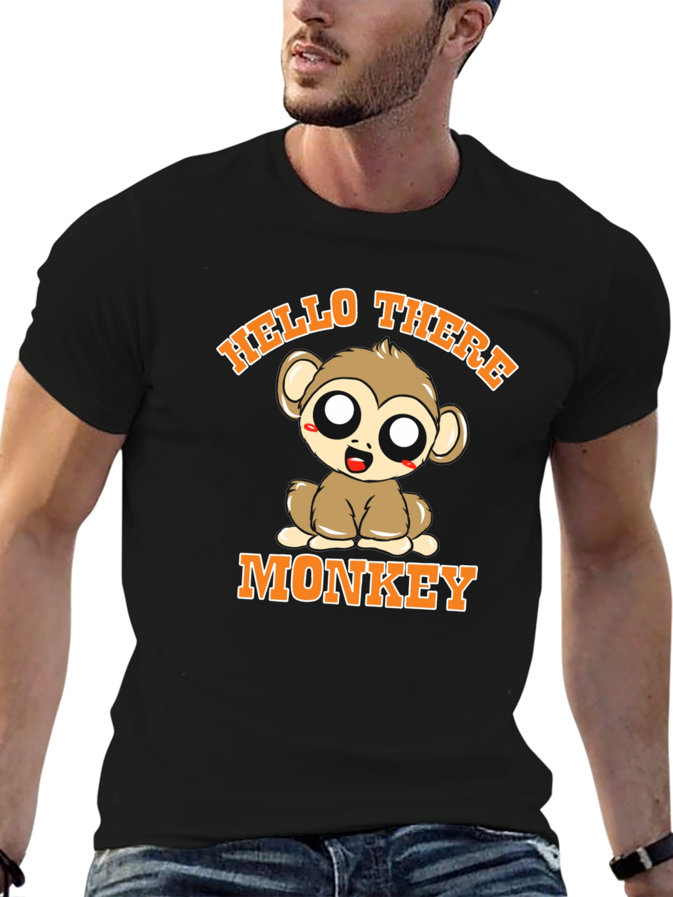 Hello There Monkey Graphic T-Shirt