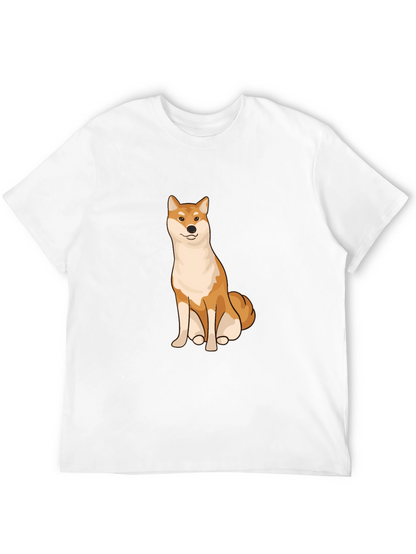 Shiba Inu Graphic Tee - Black Cotton T-Shirt