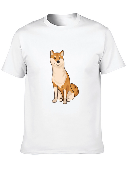 Shiba Inu Graphic Tee - Black Cotton T-Shirt