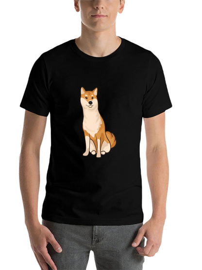 Shiba Inu Graphic Tee - Black Cotton T-Shirt