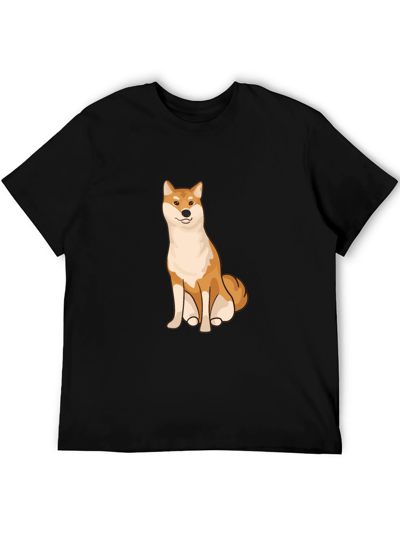 Shiba Inu Graphic Tee - Black Cotton T-Shirt