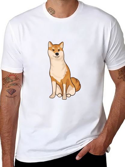 Shiba Inu Graphic Tee - Black Cotton T-Shirt