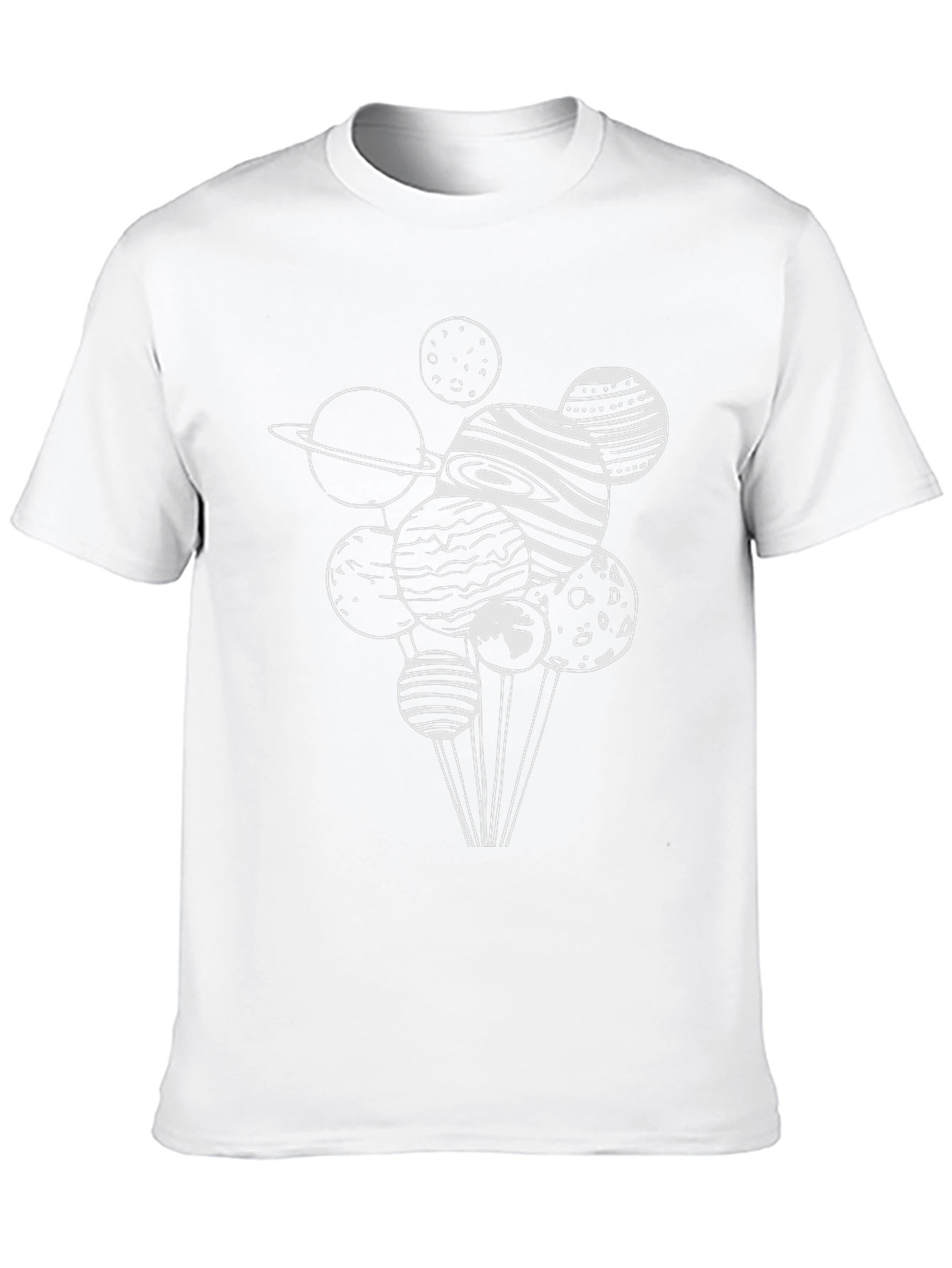 Planets Graphic Tee - Black Cotton T-Shirt