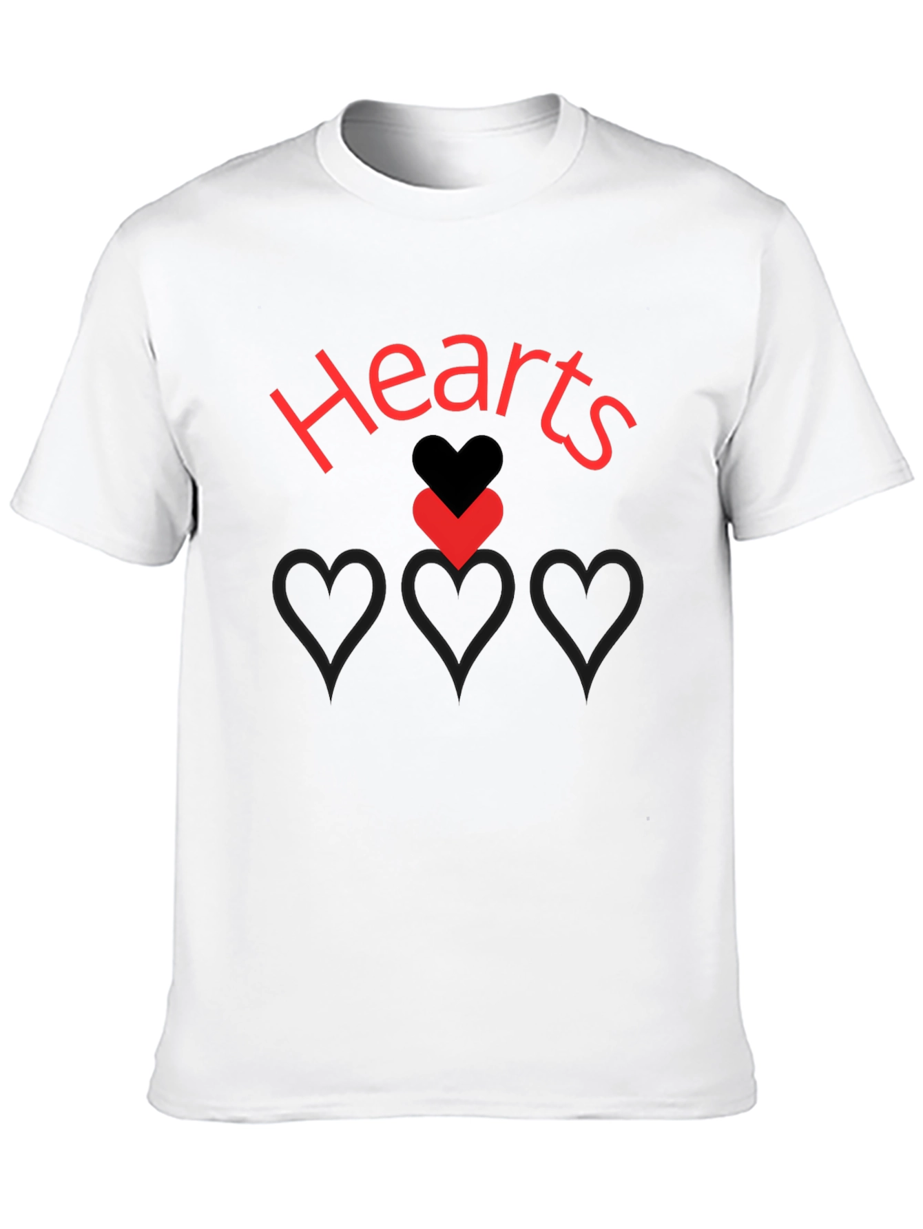 Hearts Graphic Print Black T-Shirt