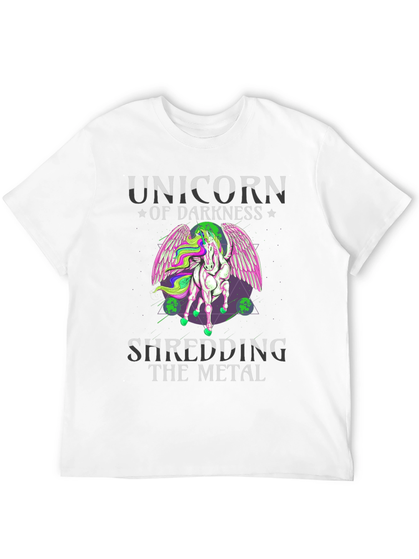 Unicorn of Darkness Shredding Metal T-Shirt