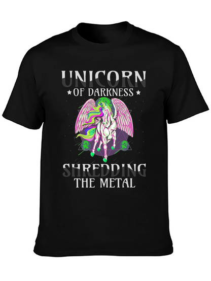 Unicorn of Darkness Shredding Metal T-Shirt