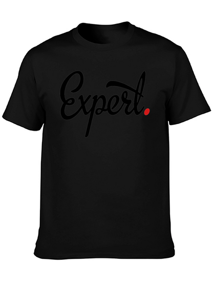 Expert Tee - Stylish Black Graphic T-Shirt