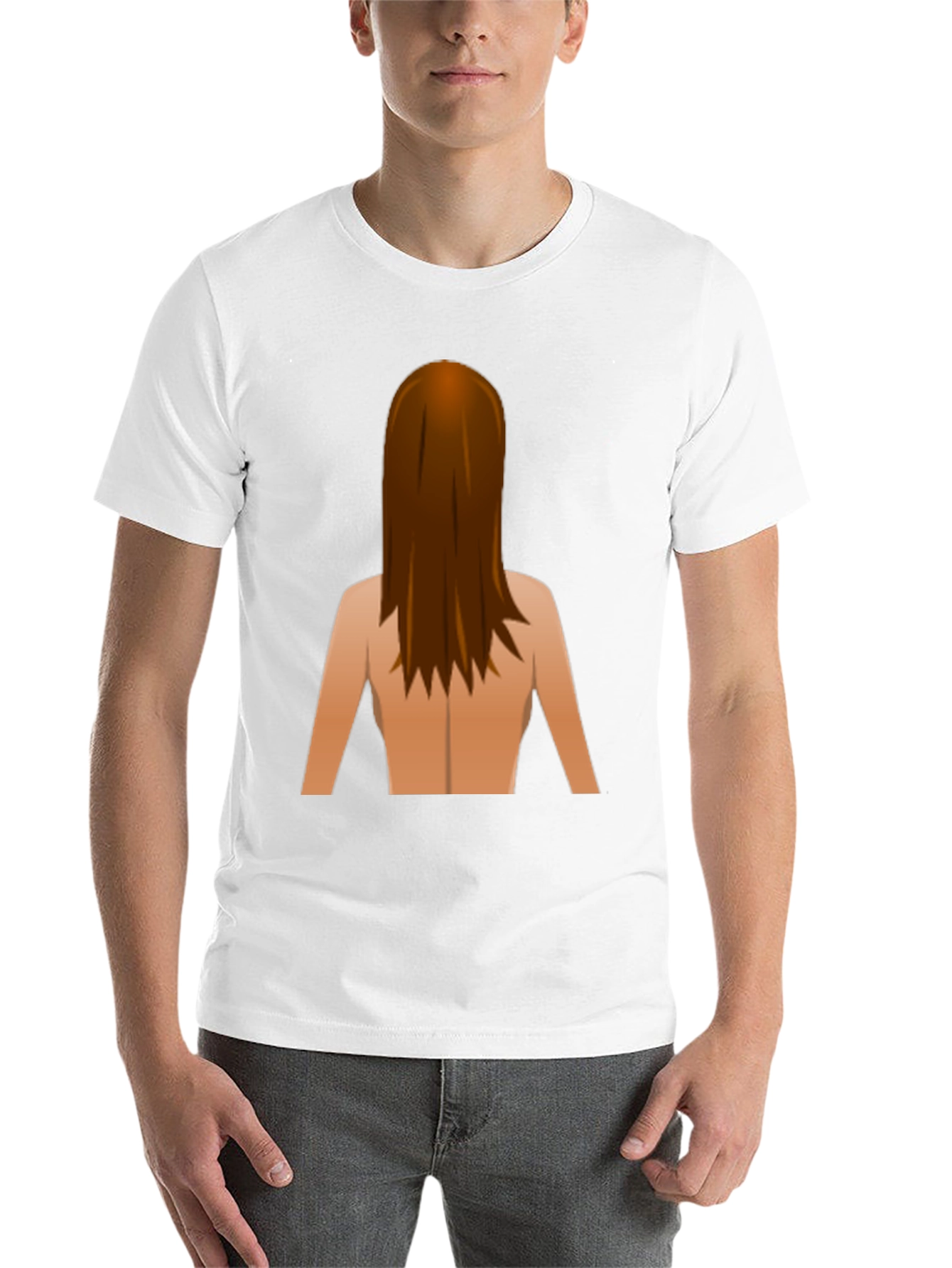 Funny Backless Woman Emoji Graphic Tee