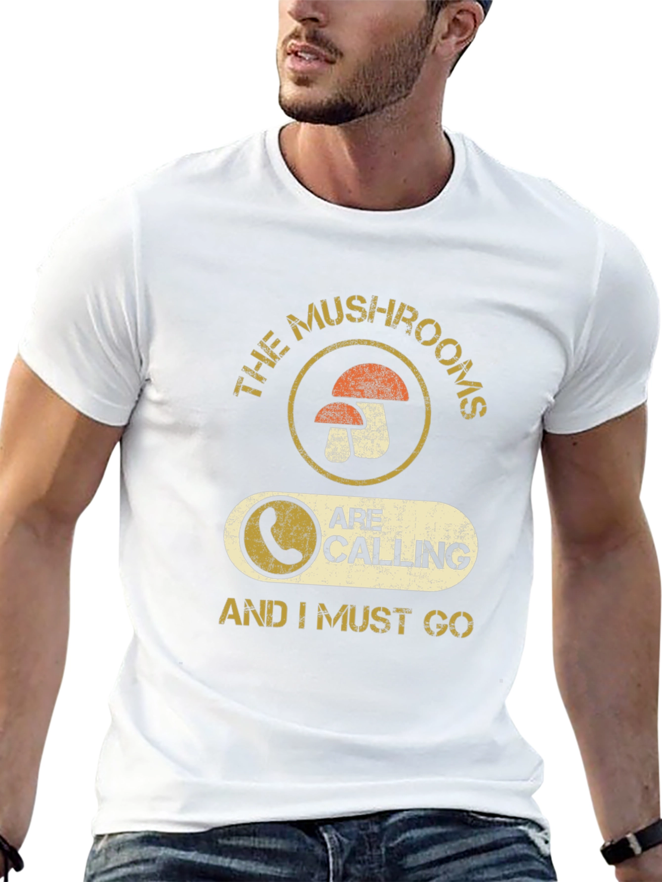 Mushroom Calling Graphic T-Shirt - Funny Forager Tee