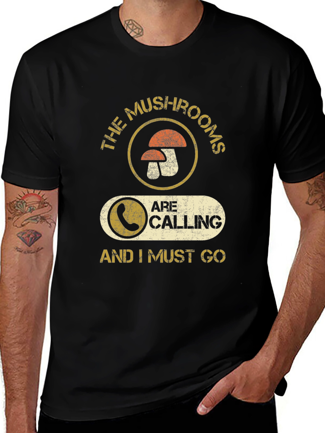 Mushroom Calling Graphic T-Shirt - Funny Forager Tee