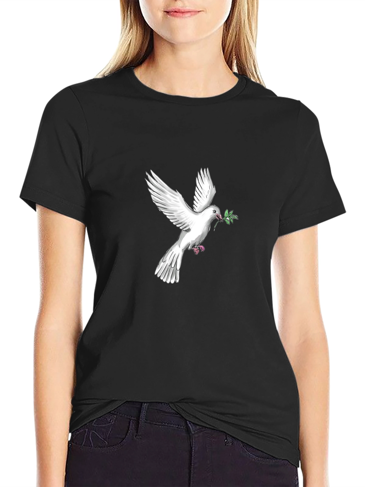 Peace Dove Graphic Tee - Black