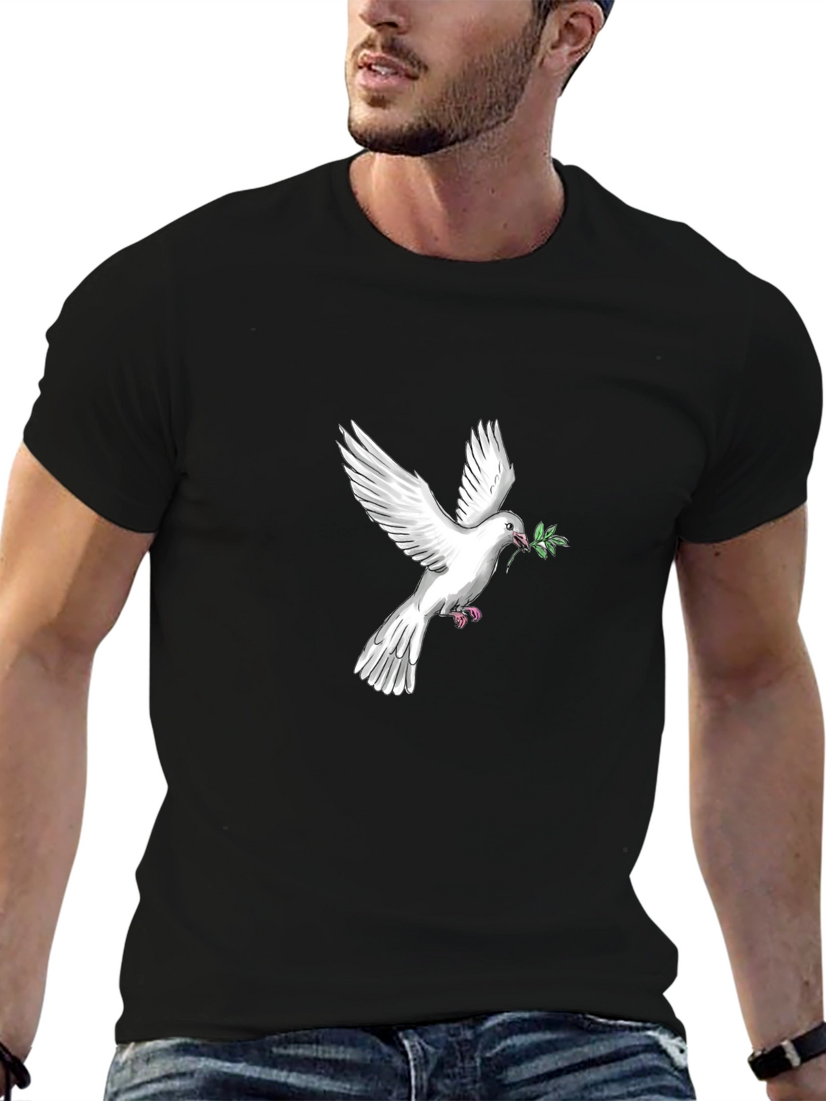 Peace Dove Graphic Tee - Black