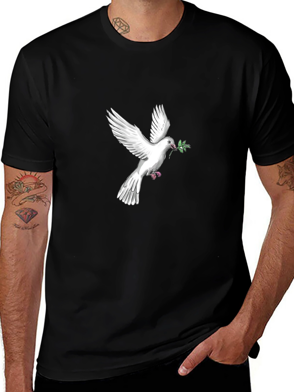 Peace Dove Graphic Tee - Black