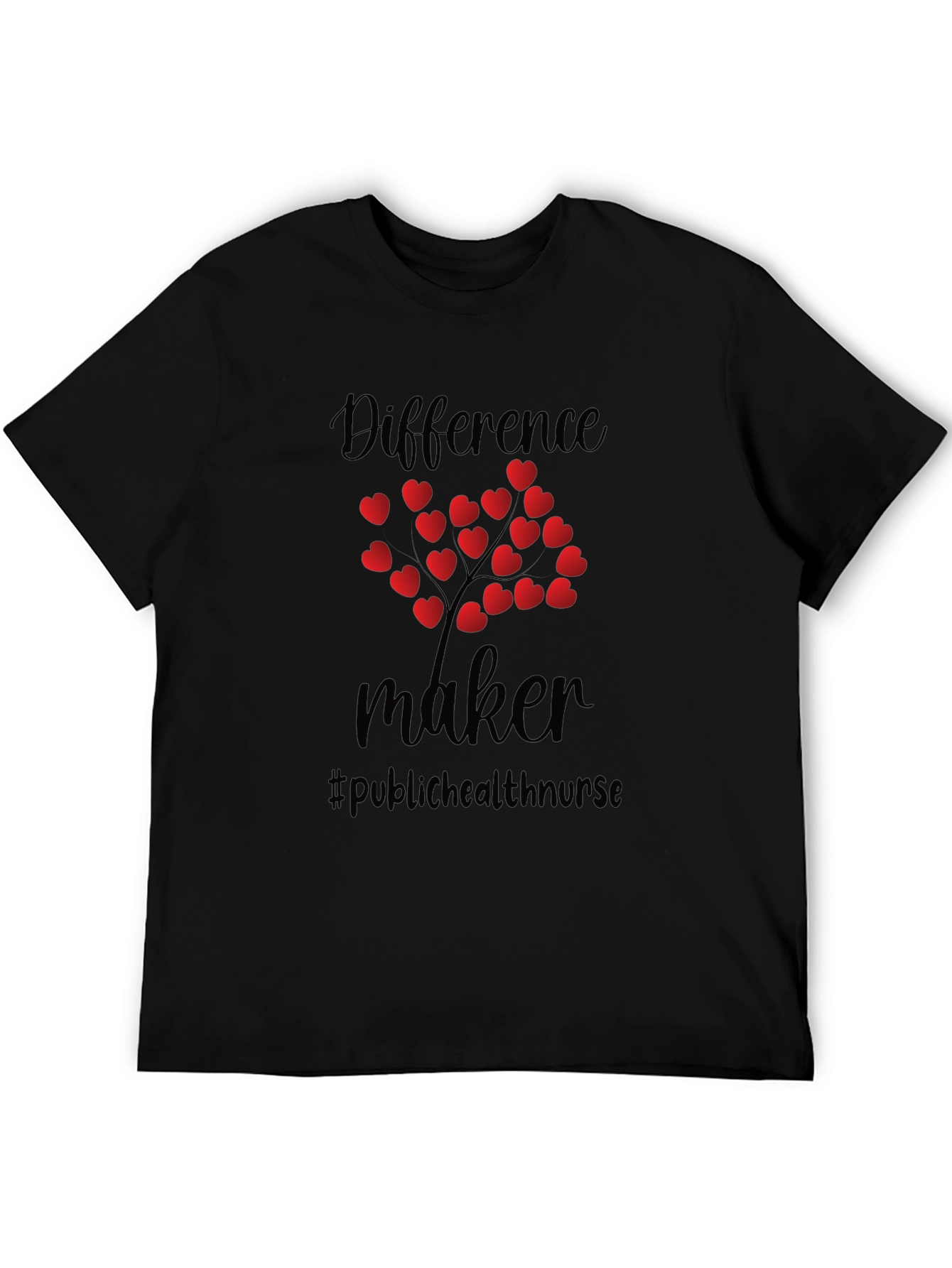 Difference Maker Heart Tree Black Tee