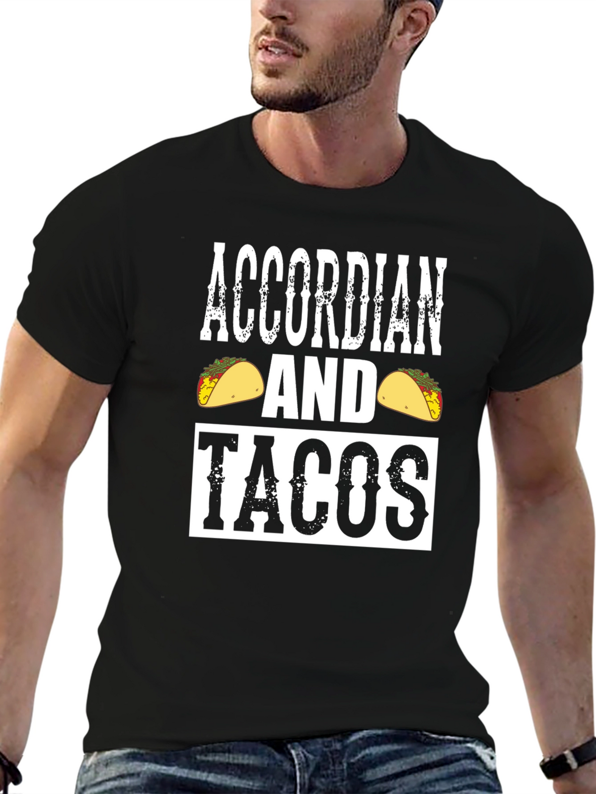 Accordion and Tacos Graphic Tee