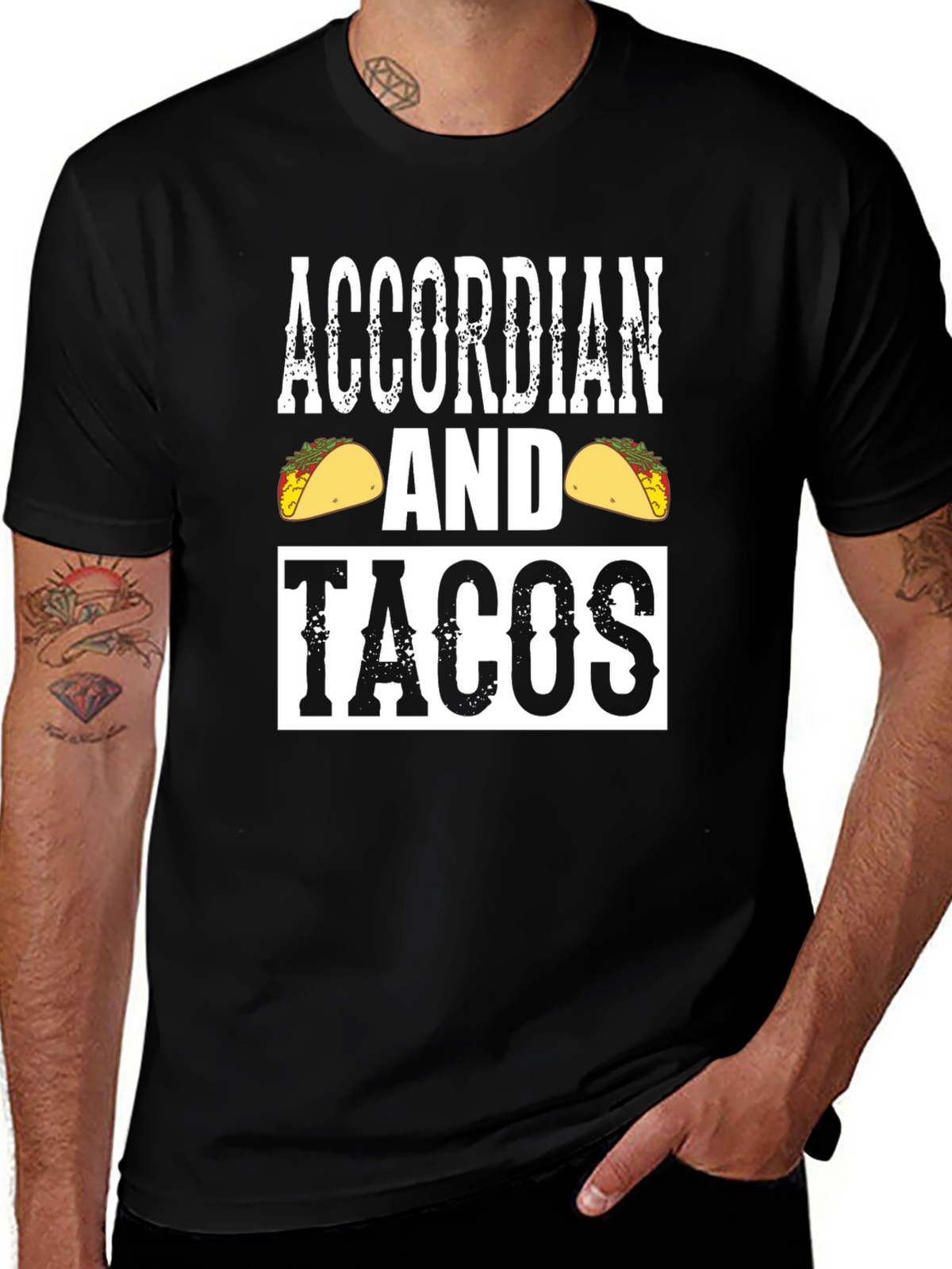 Accordion and Tacos Graphic Tee