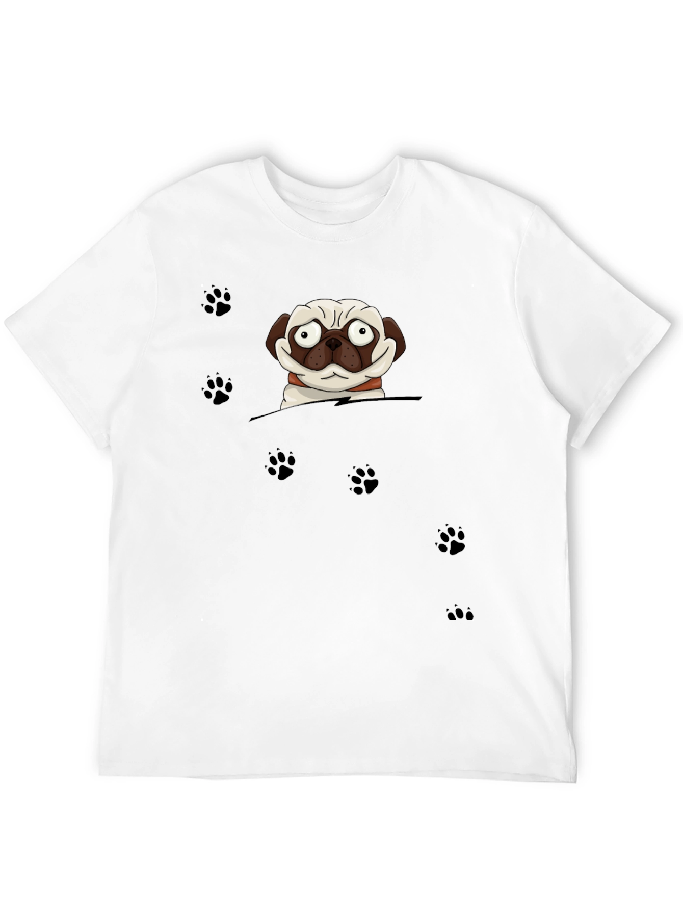 Cartoon Pug Dog Peek T-Shirt