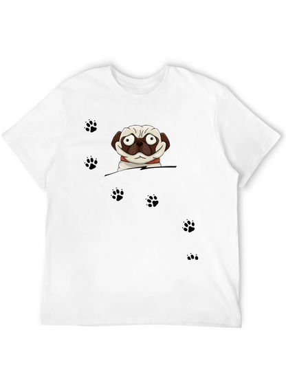 Cartoon Pug Dog Peek T-Shirt