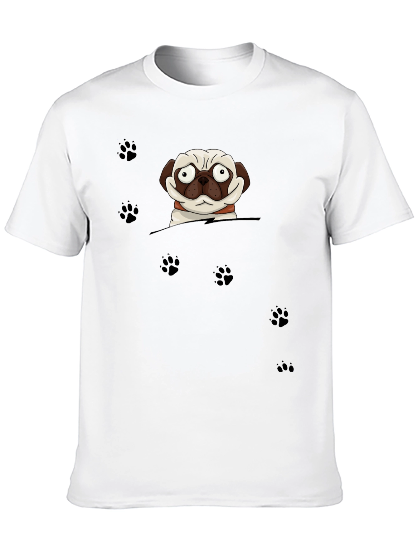 Cartoon Pug Dog Peek T-Shirt
