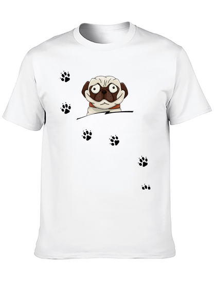 Cartoon Pug Dog Peek T-Shirt