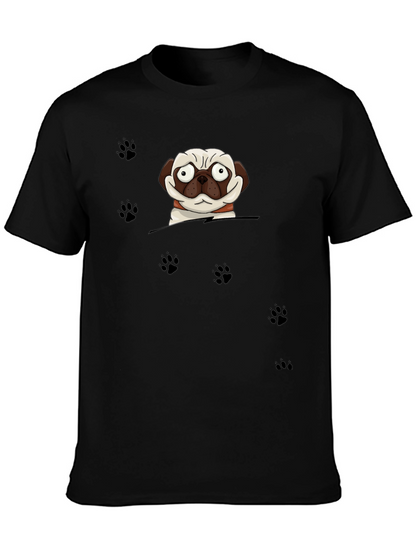 Cartoon Pug Dog Peek T-Shirt