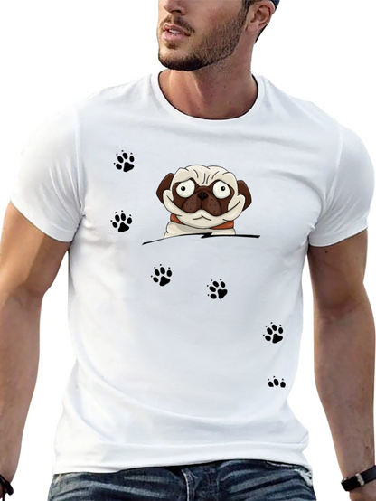 Cartoon Pug Dog Peek T-Shirt