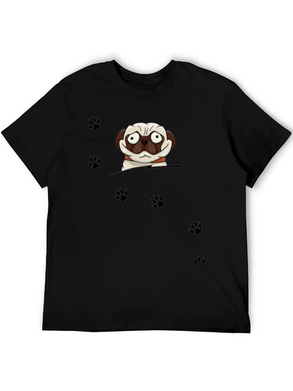 Cartoon Pug Dog Peek T-Shirt