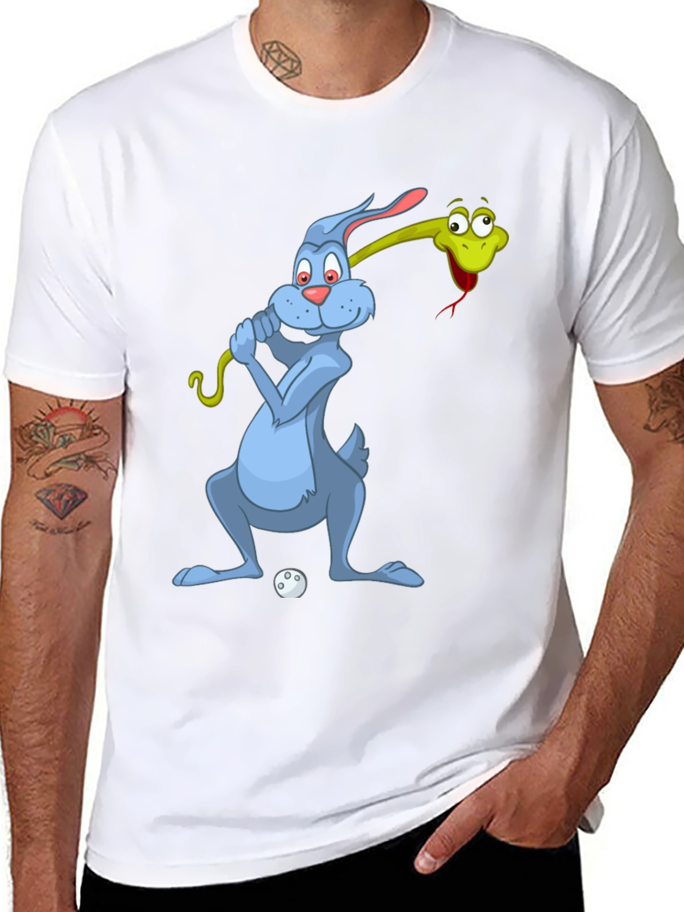 Golfing Rabbit & Snake Tee