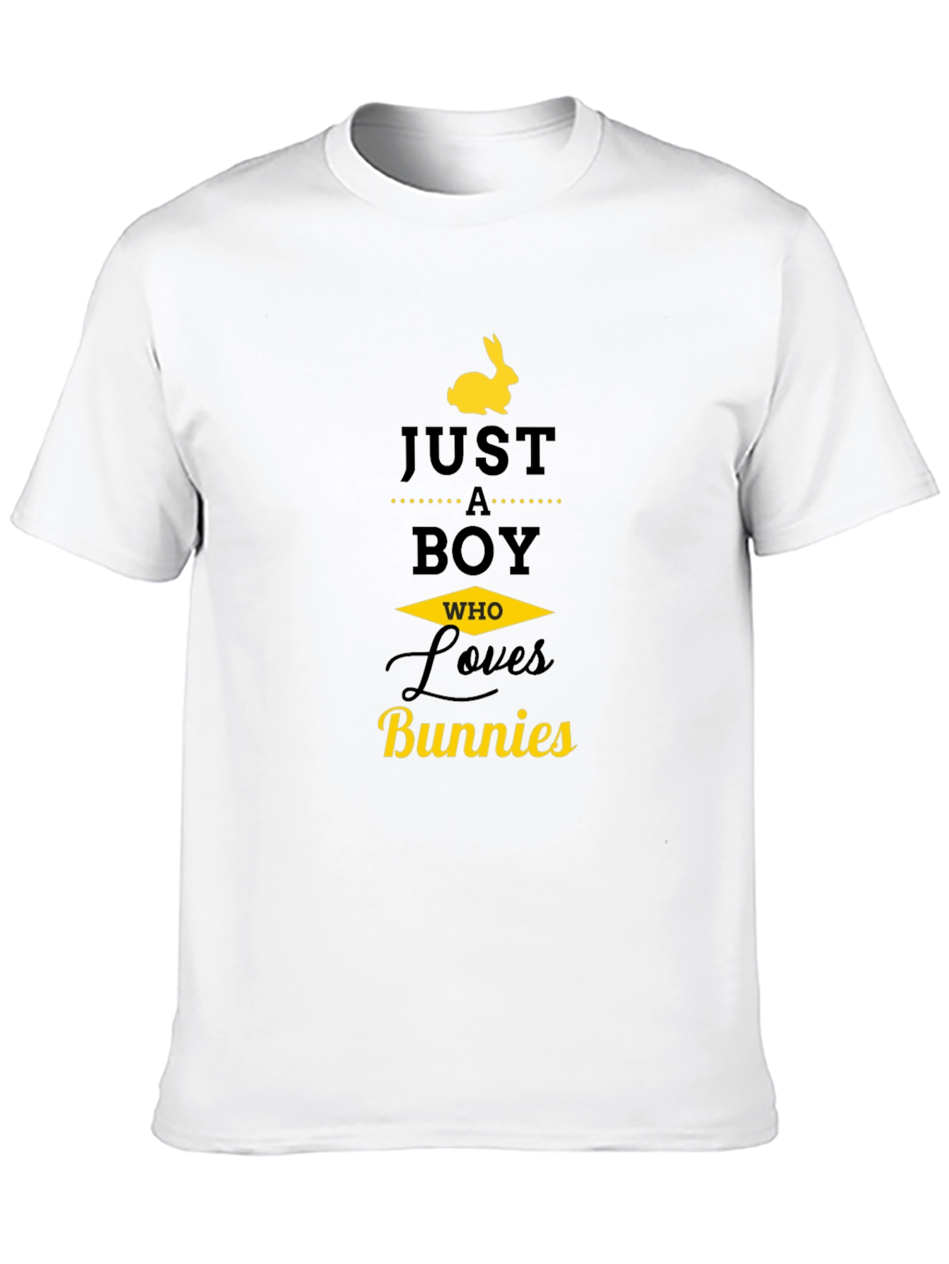 Just a Boy Who Loves Bunnies Black T-Shirt