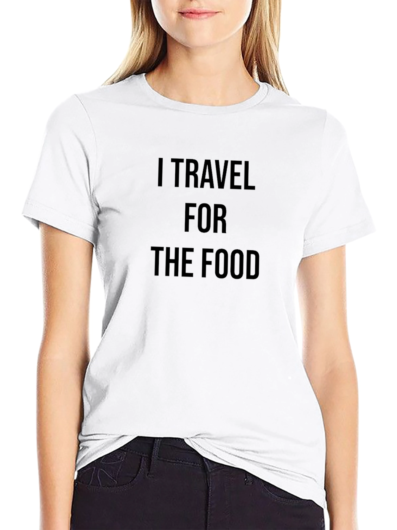 I Travel for the Food Black T-Shirt