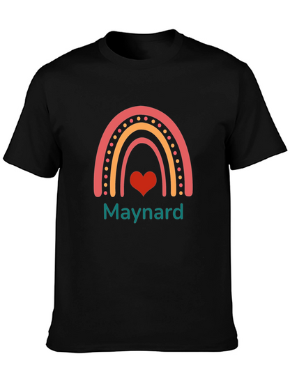 Rainbow Heart Graphic Tee - Maynard Text T-Shirt