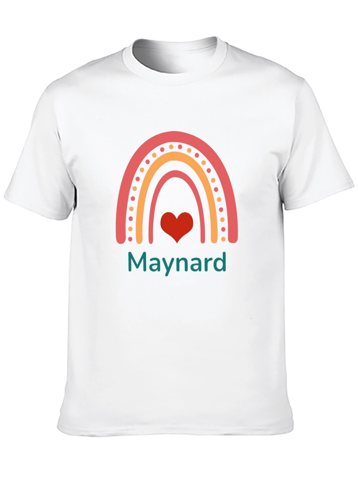 Rainbow Heart Graphic Tee - Maynard Text T-Shirt