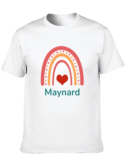 Rainbow Heart Graphic Tee - Maynard Text T-Shirt