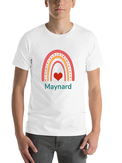 Rainbow Heart Graphic Tee - Maynard Text T-Shirt