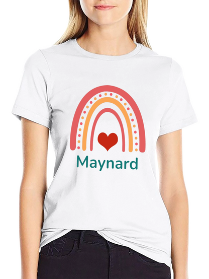 Rainbow Heart Graphic Tee - Maynard Text T-Shirt