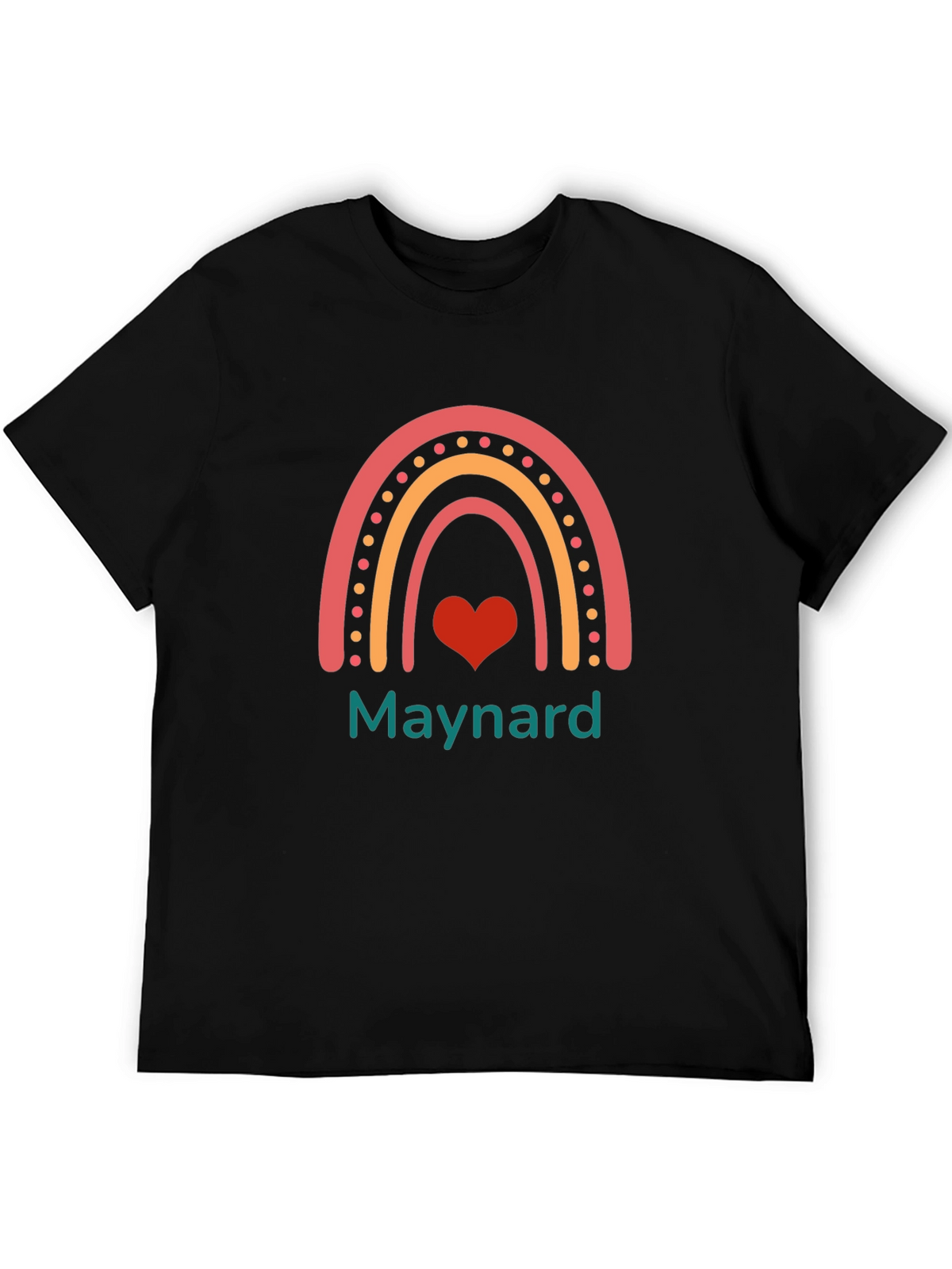 Rainbow Heart Graphic Tee - Maynard Text T-Shirt