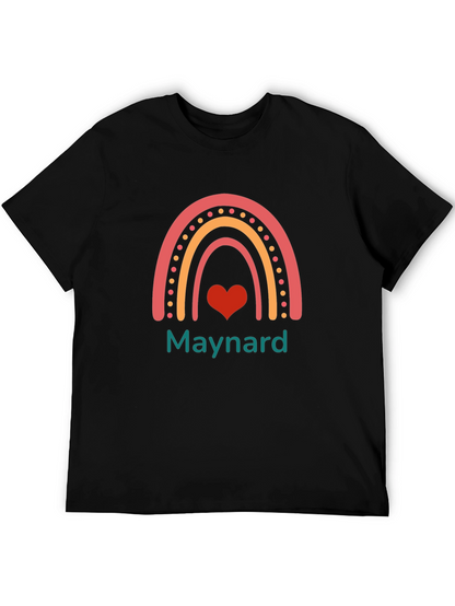 Rainbow Heart Graphic Tee - Maynard Text T-Shirt