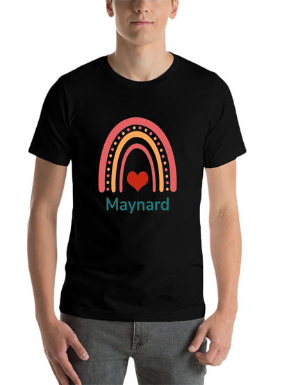 Rainbow Heart Graphic Tee - Maynard Text T-Shirt