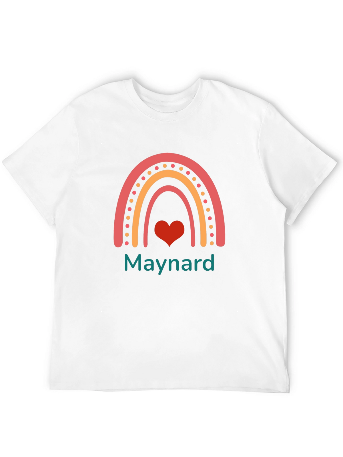 Rainbow Heart Graphic Tee - Maynard Text T-Shirt